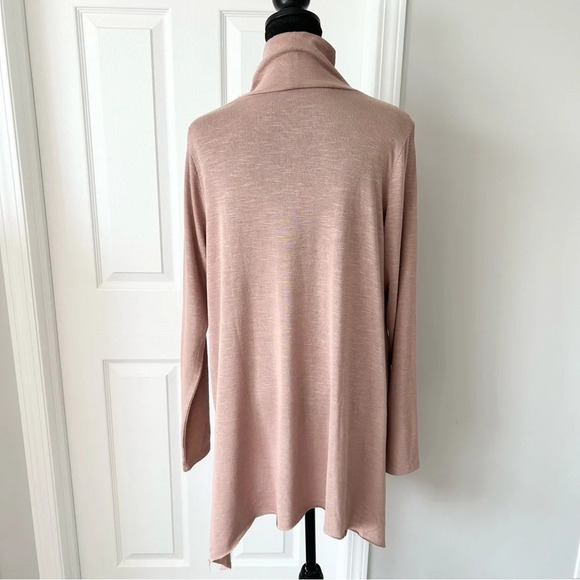 Super Soft  Plush Turtleneck Sharkbite Hem Tunic Sweatshirt - Picture 4 of 16